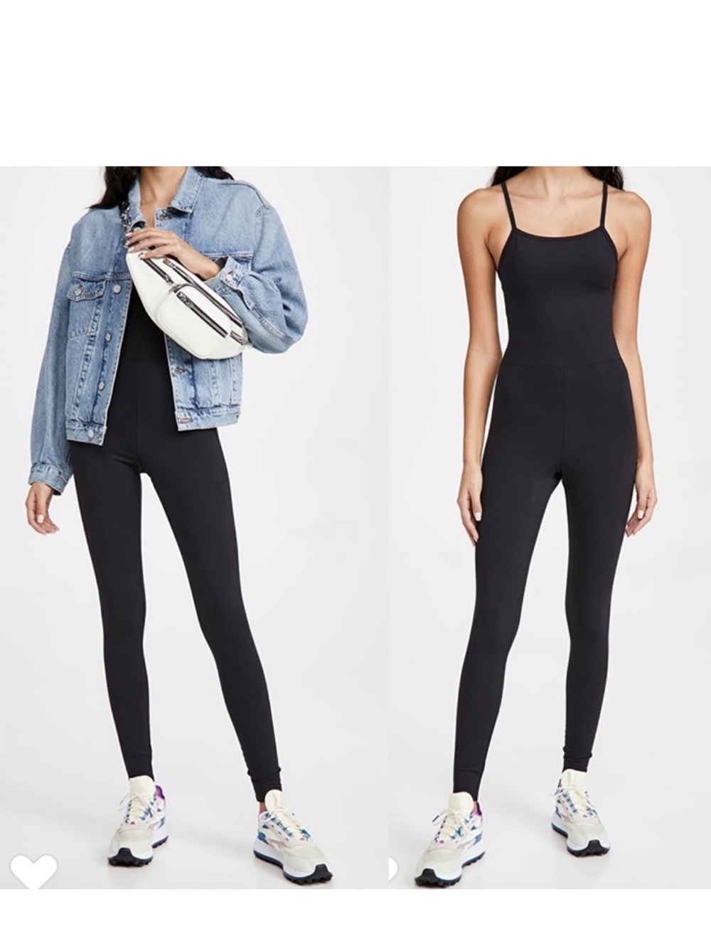 girlfriend collective Black Slim-Strap Jumpsuit bodysuit sleeveless small